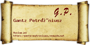 Gantz Petróniusz névjegykártya